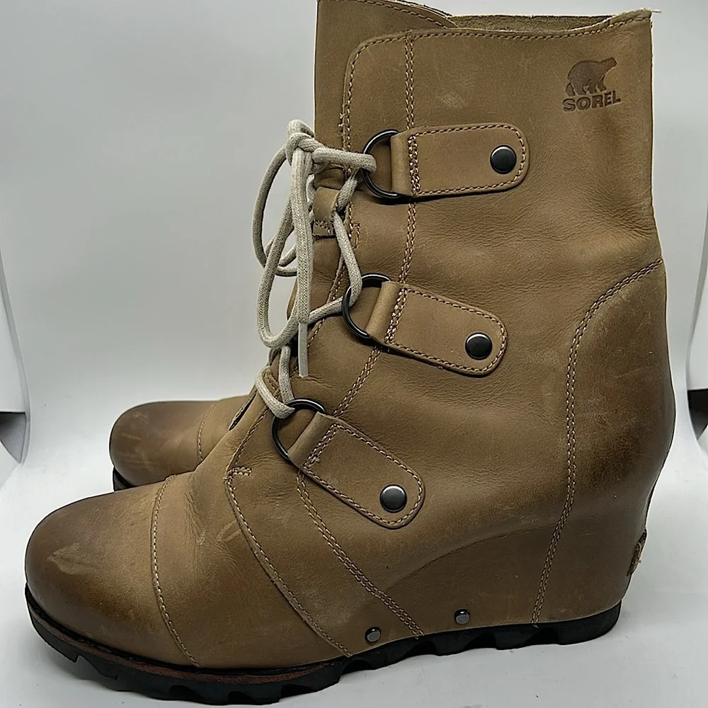 Sorel Joan of Arctic Alpine Ash Lace Up Wedge Boots Shoes **Size 9**🌸🌸 - Picture 4 of 8